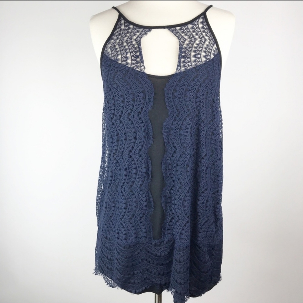 Anthropologie Delicate Lace Sleeveless Tank Top | Boho Romantic Summer Blouse